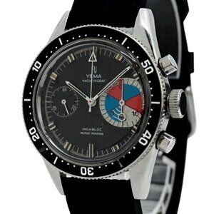 Vintage Yema 39mm Men's Yachtingraf Swiss Valjoux 7730 Chrono Watch